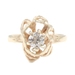 Women's Floral Style 0.35 Ct Solitaire Round Cut Diamond 14KT Yellow Gold Ring