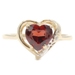 Women's 0.80 Ct Heart-Cut Garnet & Single-Cut Diamond 10KT Gold Ring Size 3 3/4
