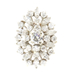 2.55 ctw Round and Marquise Diamond Estate 14KT White Gold Women's Cluster Ring