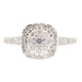 Estate 0.80 ctw Double Halo 10KT White Gold Women's Classic Engagement Ring 