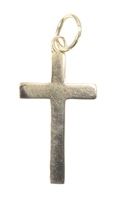 Classic 14KT Yellow Gold Flat Religious Cross Necklace Pendant 1.2" by B.A.B.