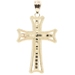 Milgrain 10KT Yellow Gold Square Motif Cross Necklace Pendant 1.5" NG - 1.90g