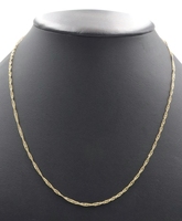 Estate Classic 10KT Yellow Gold 2mm Wide Twist Chain 20.5" Long Necklace - 1.23g