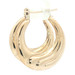 Women's Estate 10KT Yellow Gold High Shine 0.9" Textured Round Hoop Earrings 