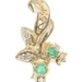 Floral Filigree 0.06 Ctw Natural Emerald & Diamond 10KT Gold 18.5mm Pendant 1.2g