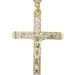 Large 10KT Yellow Gold Princess & Round CZ Crucifix Cross Pendant 2.9" CAL 10.0g