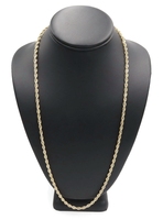 High Shine 10KT Yellow Gold 3.9mm Hollow Rope Chain Necklace 26.5" AMB - 7.88g