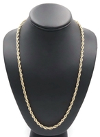 Classic Peru 10KT Yellow Gold 4.9mm Hollow Rope Chain Necklace 24" by RL - 7.07g