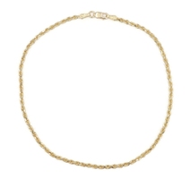 Men's Classic 10KT Yellow Gold 2.3mm Rope Chain Bracelet 10 1/4" BBB Peru - 3.4g