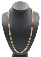Aurafin Italy 14KT Yellow Gold 6.5mm Curb Link Chain Necklace 24.5" - 34.11g