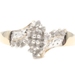 Women's 0.20 Ctw Round Diamond Marquise Cluster 10KT Gold Bypass Ring - 4.24g
