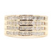 Estate 4-Row 1.0 Ctw Round Cut Diamond 14KT Yellow Gold 9.9mm Wide Ring - 6.71g