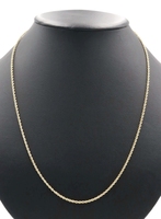 Classic High Shine 14KT Yellow Gold 2.4mm Wide Rope Chain Necklace 23.5" - 7.75g
