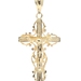 Religious 14KT Yellow Gold Crucifix Cross Filigree 34mm Necklace Pendant - 1.7g