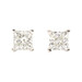 5/8 ctw Princess Cut Natural Diamond 14KT White Gold Solitaire Stud Earrings 