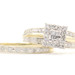 0.40 Ctw Princess & Round Diamond Square Halo 10KT Yellow Gold Wedding Ring Set