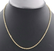 Classic 10KT Yellow Gold 2.9mm Wide Rope Chain Necklace 18.5" - 10.34 Grams 