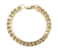 Classic 10KT Yellow Gold 9.4mm Wide Franco Chain Bracelet 9" by ALI - 37.55g