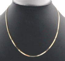 High Shine 14KT Yellow Gold 2.5mm Classic Herringbone Chain Necklace 20" - 5.76g