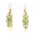 2.50 ctw Oval Cut Past Present Future Peridot 10KT Yellow Gold Hoop Earrings 