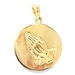 14KT Yellow Gold Praying Hands Reversible with Serenity Prayer Pendant - 2.3g