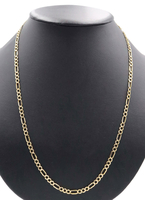 High Shine 10KT Yellow Gold 4.3mm Classic Figaro Chain Necklace 24.5" - 5.40g