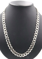 High Shine Sterling Silver 11..8mm Wide Curb Link Necklace 25" - 79.82 Grams