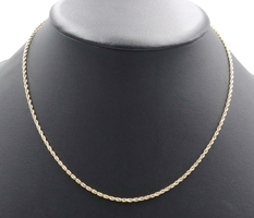 Classic 10KT Yellow Gold 2.2mm Wide Hollow Rope Chain Necklace 18" - 2.62 Grams