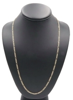 Oro King Diamond-Cut 14KT Yellow Gold 2.9mm Thin Figaro Chain Necklace 24" 8.83g