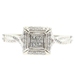 Women's 0.32 Ctw Princess & Round Diamond 10KT White Gold Square Halo Ring 3.5g