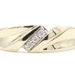 Men's 3-Stone 0.08 Ctw Round Diamond 10KT Yellow Gold Diagonal Wedding Band 2.6g