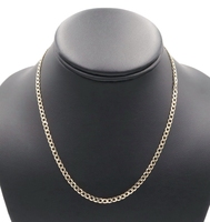 High Shine 10KT Yellow Gold 3.4mm Classic Curb Link Chain Necklace 16.5" - 2.80g