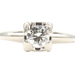 Antique-Style 0.44 Ct Round Solitaire Diamond 14KT White Gold Engagement Ring