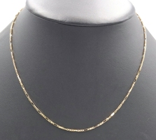 14KT Yellow Gold 18" Paperclip Station Box Chain 1.5mm Italy Necklace - 4.38g 