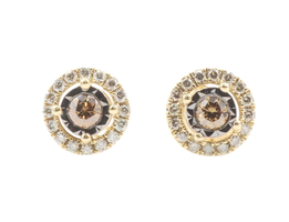 Le Vian Diamond Illusion 3/8 cttw Round Diamond Stud Earrings in 14K Yellow Gold