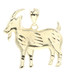 10KT Yellow Gold 1.2" High Shine Diamond The Goat Graphic Necklace Pendant 2.6g