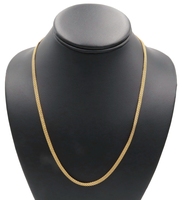 High Shine 22KT Yellow Gold 3.4mm Flat Bismark Chain Necklace 20" AR - 12.70g