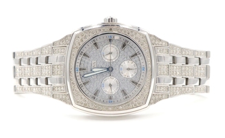 Bulova Men’s Silver Quartz Iced Watch Water Resistant 40mm Wristwatch 