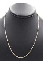 High Shine 10KT Yellow Gold 2mm Figarope Chain Necklace 18" RL Peru - 5.32 Grams