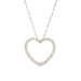 0.15 Ctw Round Diamond 14KT White Gold Open Heart Pendant on 14KT Rope Chain 18"