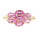1.85 ctw Oval Pink Lab Created Sapphire & Round Diamond 14KT Gold Cluster Ring