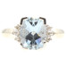 5.20 ctw Cushion Cut Aquamarine & 0.07 ctw Round Diamond 14KT White Gold Ring 