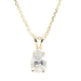 0.95 ctw Pear Cut Natural Diamond 14KT Solitaire Pendant w 10K Gold 20" Necklace