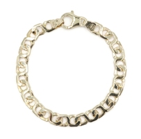 Italy 14KT Yellow Gold 7.6mm Wide Unique Fancy Link Bracelet by RCI 8" - 18.42g