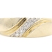 Diagonal 0.07 Ctw Round Diamond 14KT Yellow Gold Florentine-Finish Wedding Ring