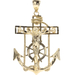 10KT Yellow Gold Detailed Crucifix 43.5mm Anchor Necklace Pendant - 4.09g by CAL