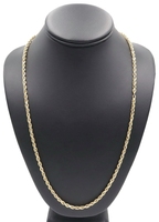 Classic 14KT Yellow Gold 3.8mm High Shine Rope Chain Necklace 25" Peru - 7.53g