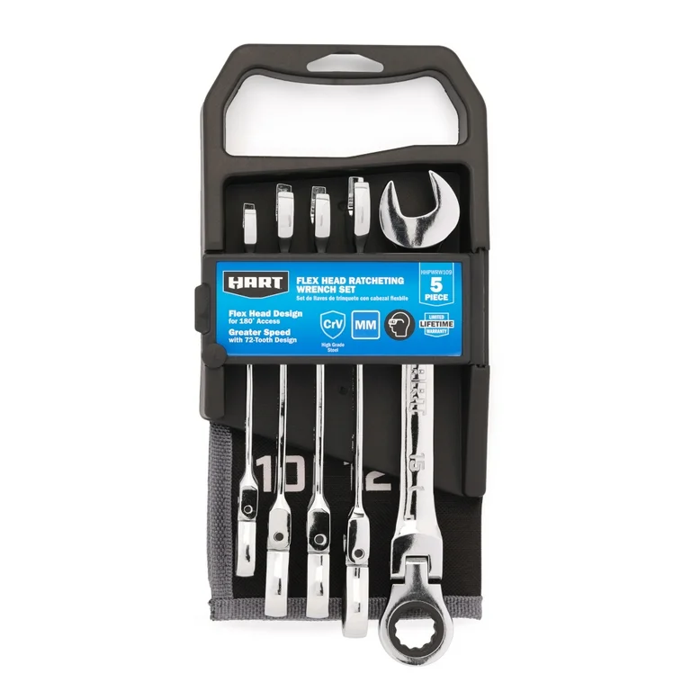Hart 5 Piece Flex Head Wrench Set