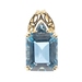 8.30 ctw Emerald & Trilliant Cut Blue Topaz 10KT Yellow Gold Necklace Pendant