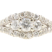 Women's 14KT White Gold 3 Stone Curved Row 1.60 ctw Round Diamond Estate Ring
